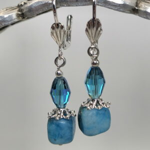 Apatite stone bead earrings