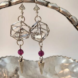 Rivoli caged bead earrings