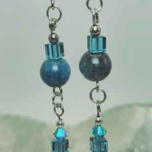 Natural stone Apetite with Indicolite Austrian crystals