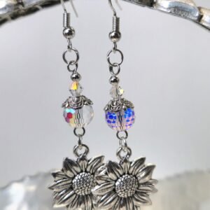 Crystal Sunflower Earrings